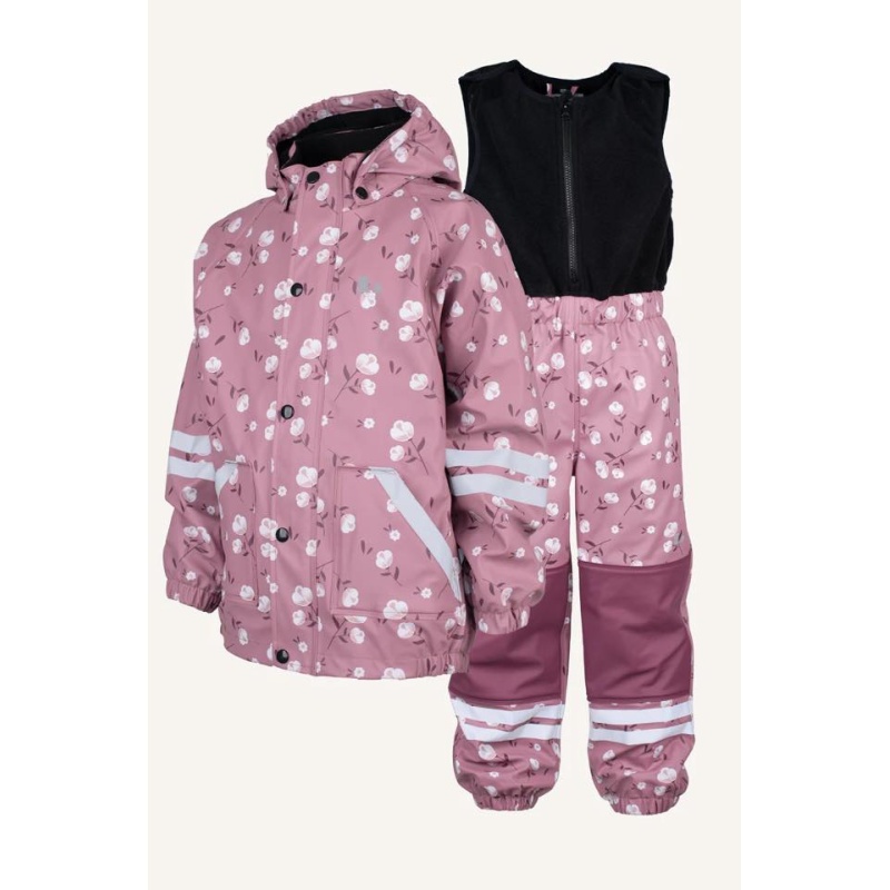 Lindberg Sweden veekindel fliisvoodriga vihmakomplekt lastele, Dahlia White 1-2.jpg