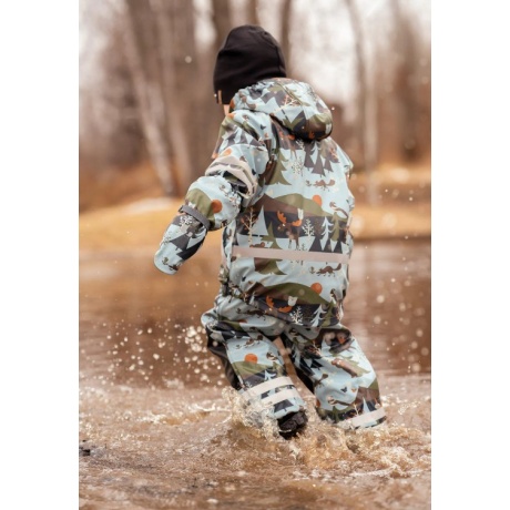 Lindberg Sweden Lekhyttan fliisvoodriga vihmariiete komplekt, Light Blue/Brown