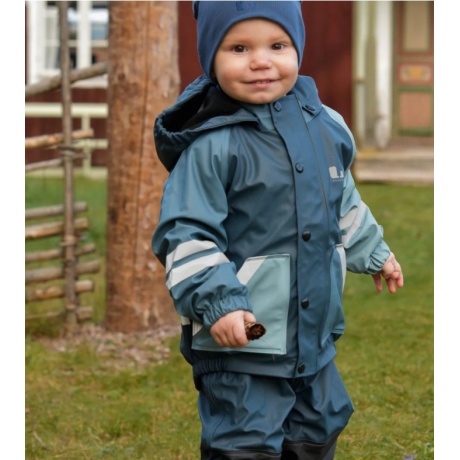 Lindberg Sweden Fagerhult fliisvoodriga vihmakomplekt, Iron Blue/ Blue